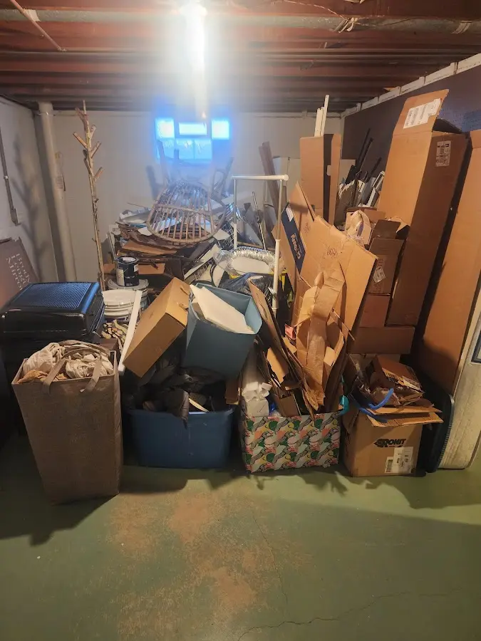 Roll-off dumpster container at job site for 6 Yard Dumpster Rental in Valencia West